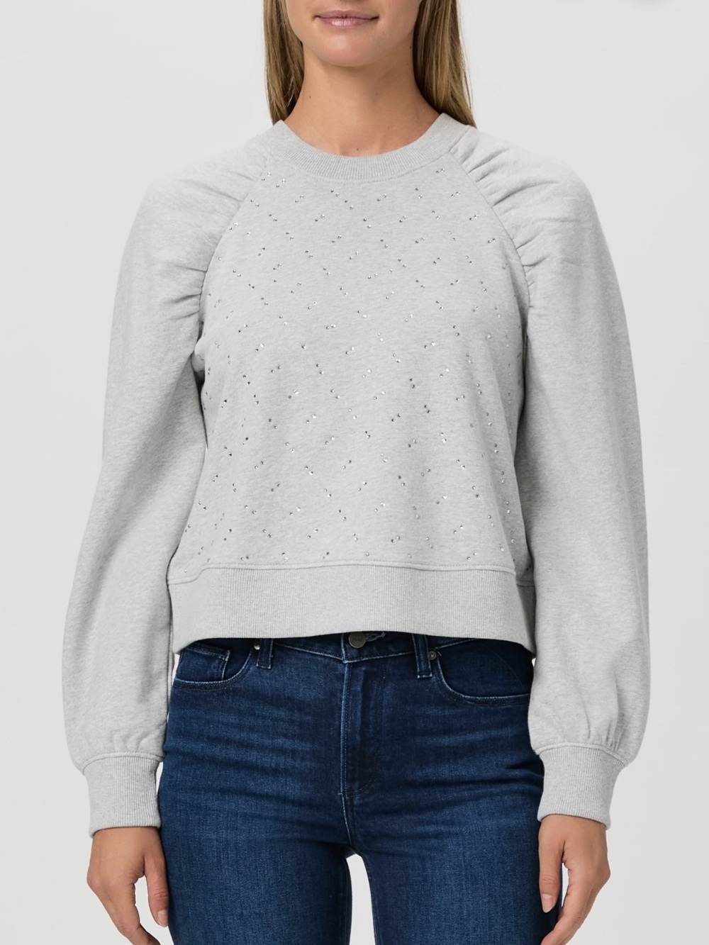 Anthropologie Paige Tricia Crystal-Embellished Cotton Sweatshirt - L